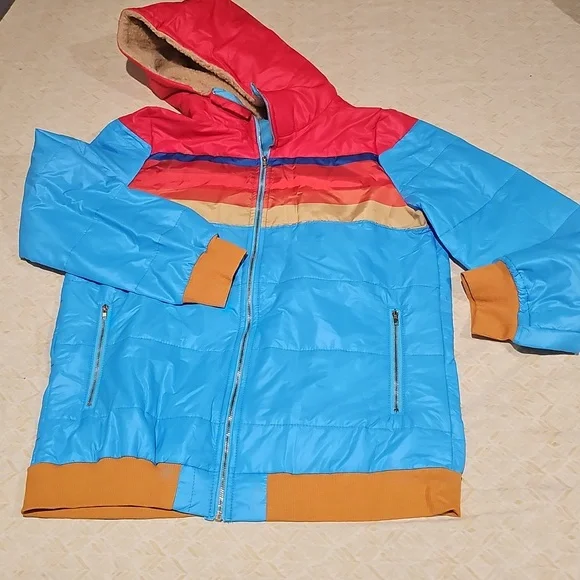 Colorful Light Waight Jacket with Hood, New And Has'nt Been Worn - Picture 1 of 6